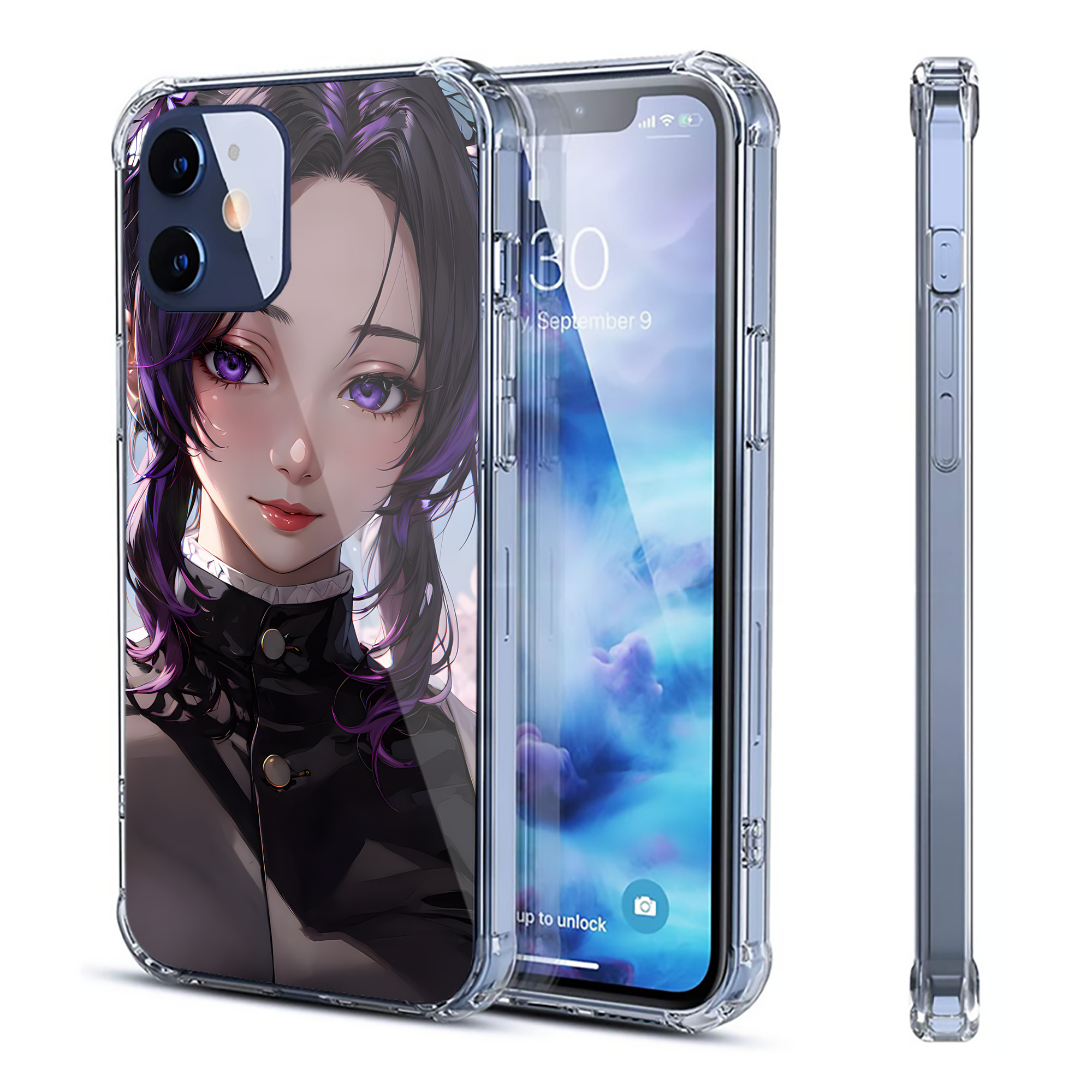 （画像用） 鬼滅の刃（きめつのやいば）蟲柱-胡蝶 しのぶ／こちょう しのぶ Kochou Shinobu 【iPhone 12シリーズ対応】透明スマホケース（クリアソフトケース）
